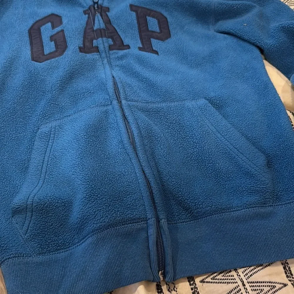 GAP Teal Full-Zip Hoodie Blue kids XL Cotton Zip up hoodie 12 - Picture 5 of 6